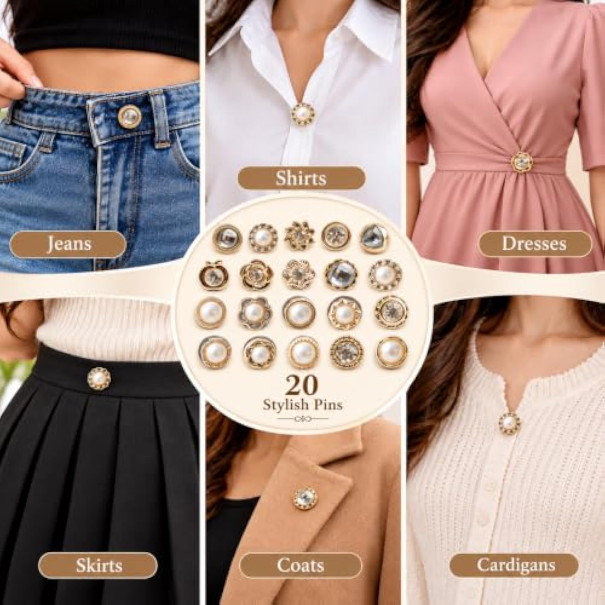 20pcs Brooch Pins for Clothing Decoration